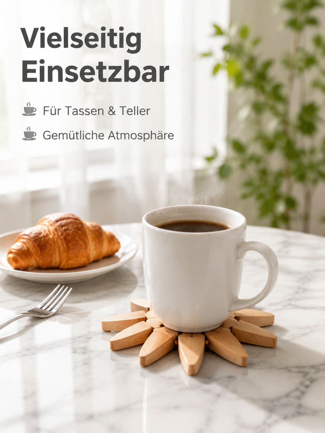 Buchenholz Untersetzer – Kreative Tischmatte, hitzebeständig für Töpfe, Tassen und Schalen