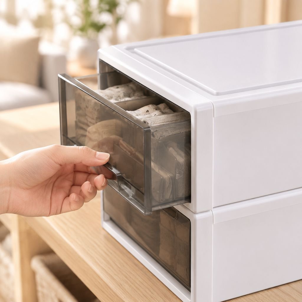 Organizador para cajón de dormitorio con compartimentos para prendas pequeñas