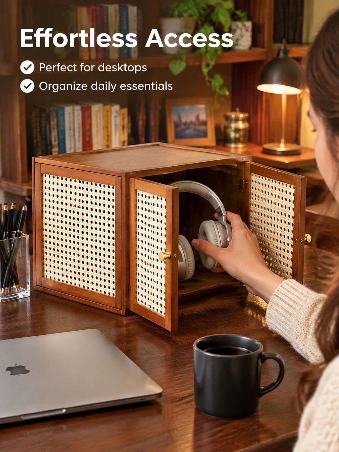 Home solid wood lattice storage cabinet