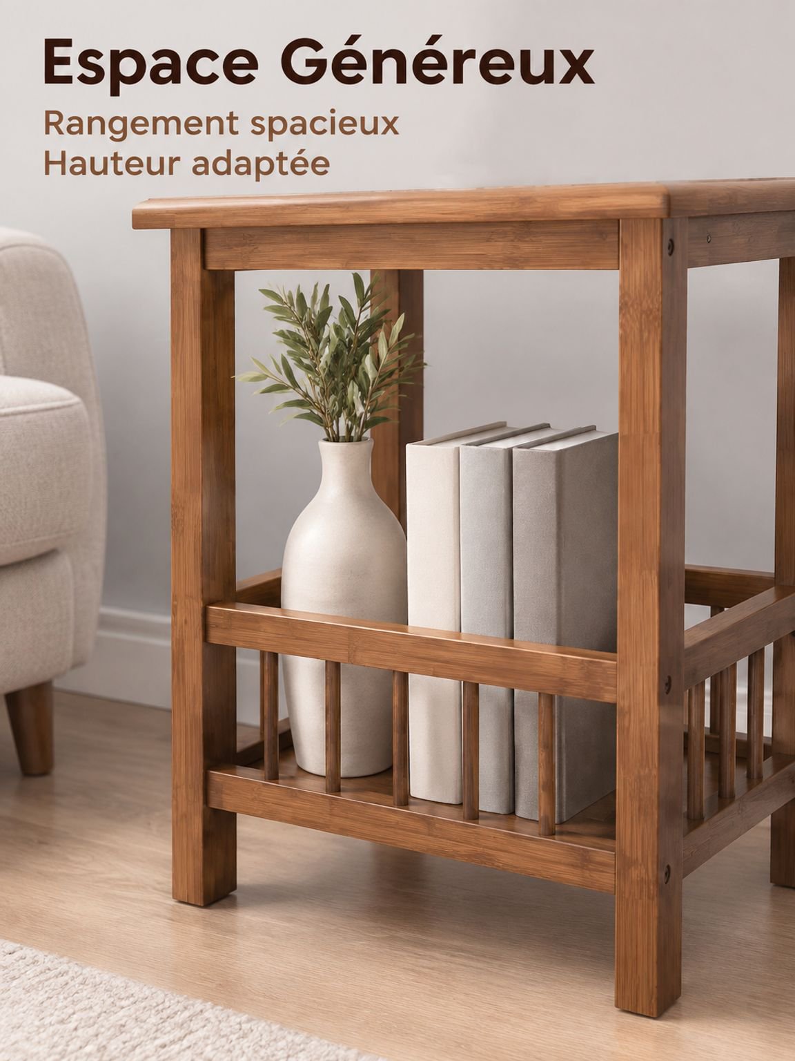 Meuble de rangement avec étagère pour livres et objets du quotidien