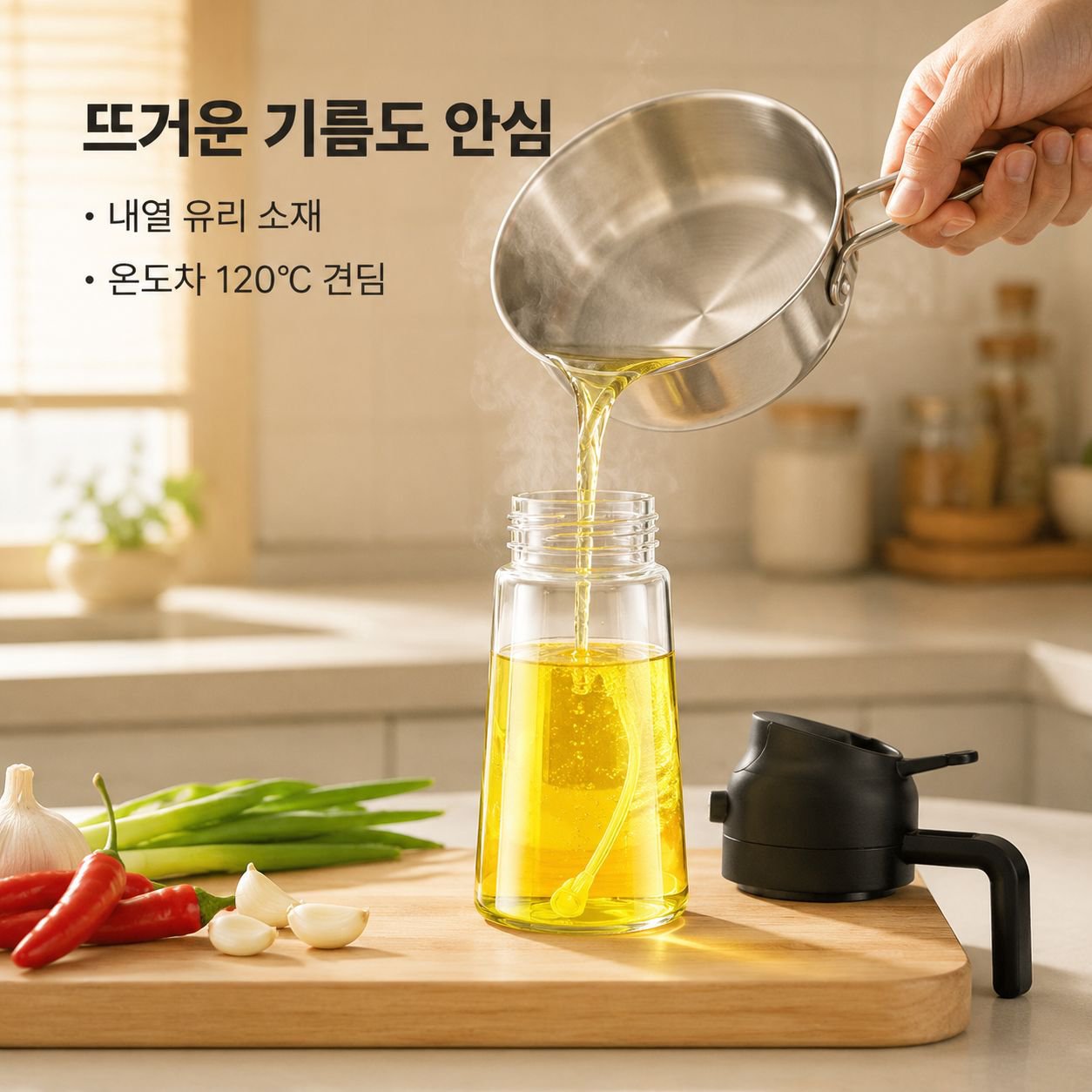 식품급 분사 및 붓기 겸용 오일병
