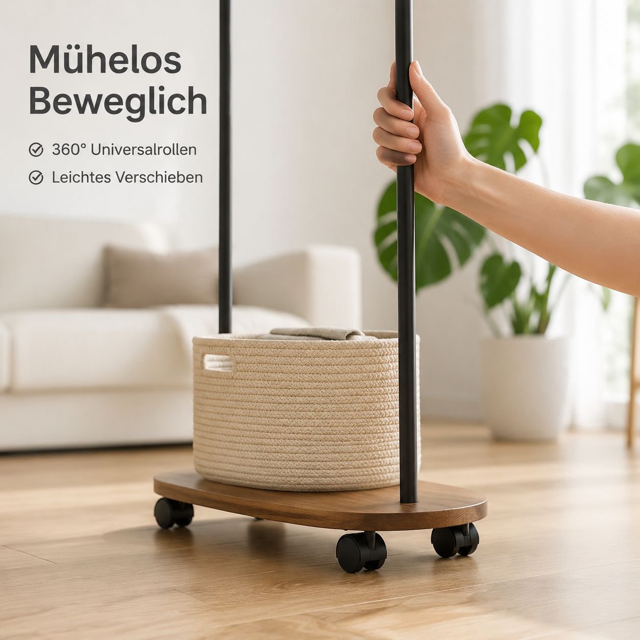Freistehende Garderobe und Hutablage aus Metall