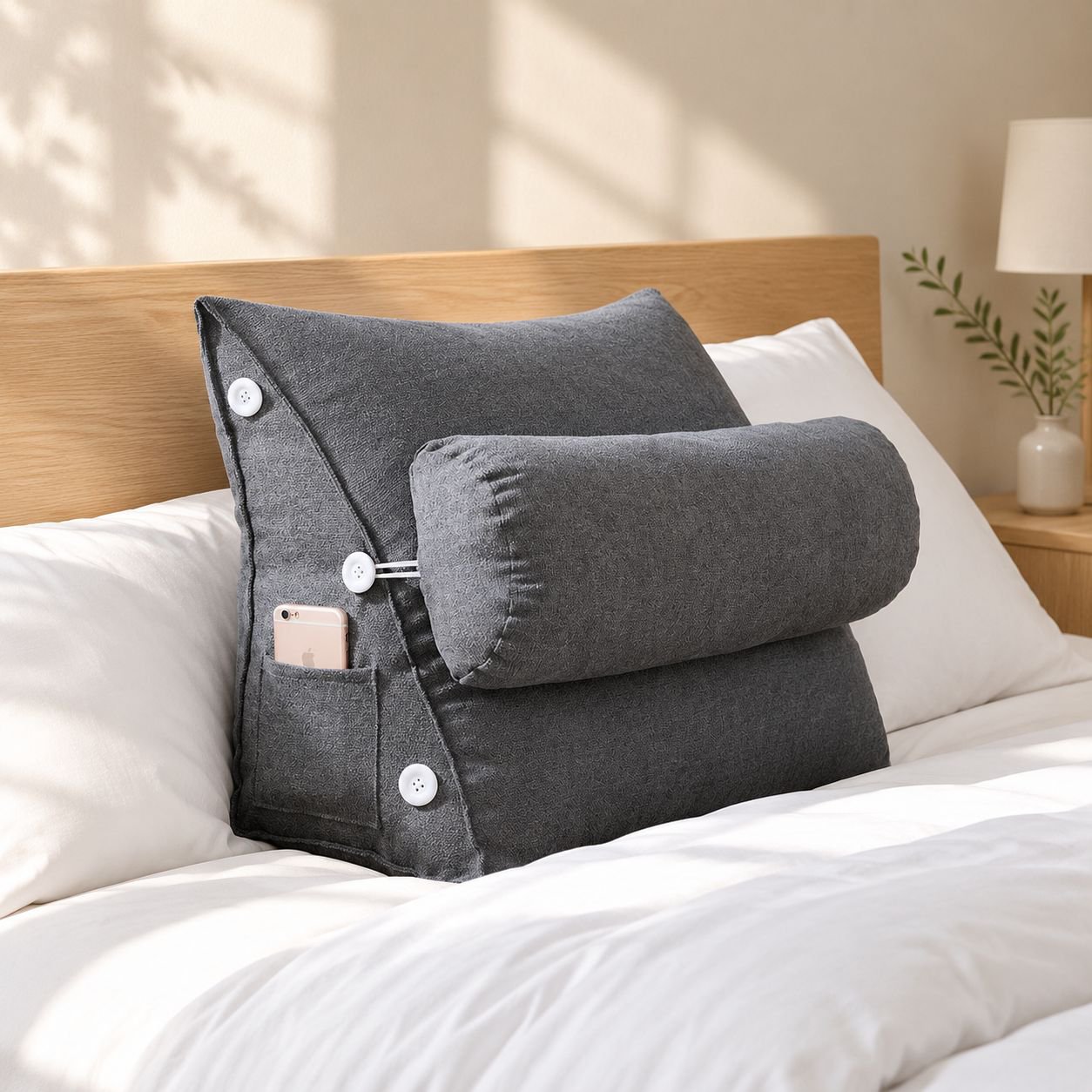 Nordische koreanische Samt-Dreieckskissen Rückenlehne Sofa Erker Kissen langes Kissen