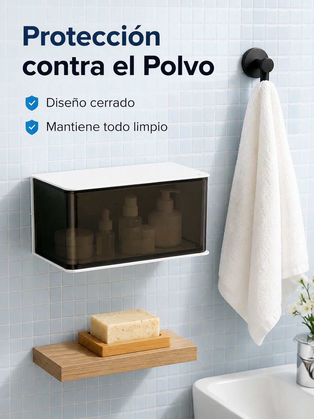 Caja de almacenamiento giratoria de pared multifuncional