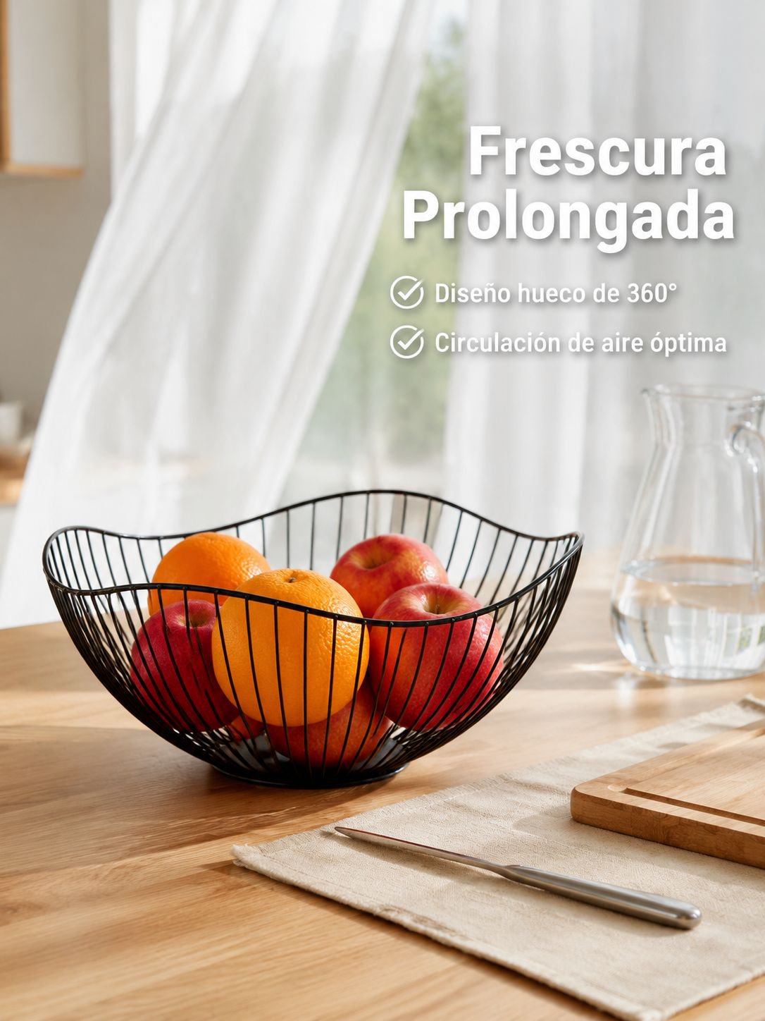 Plato de fruta de hierro forjado con hojas de loto