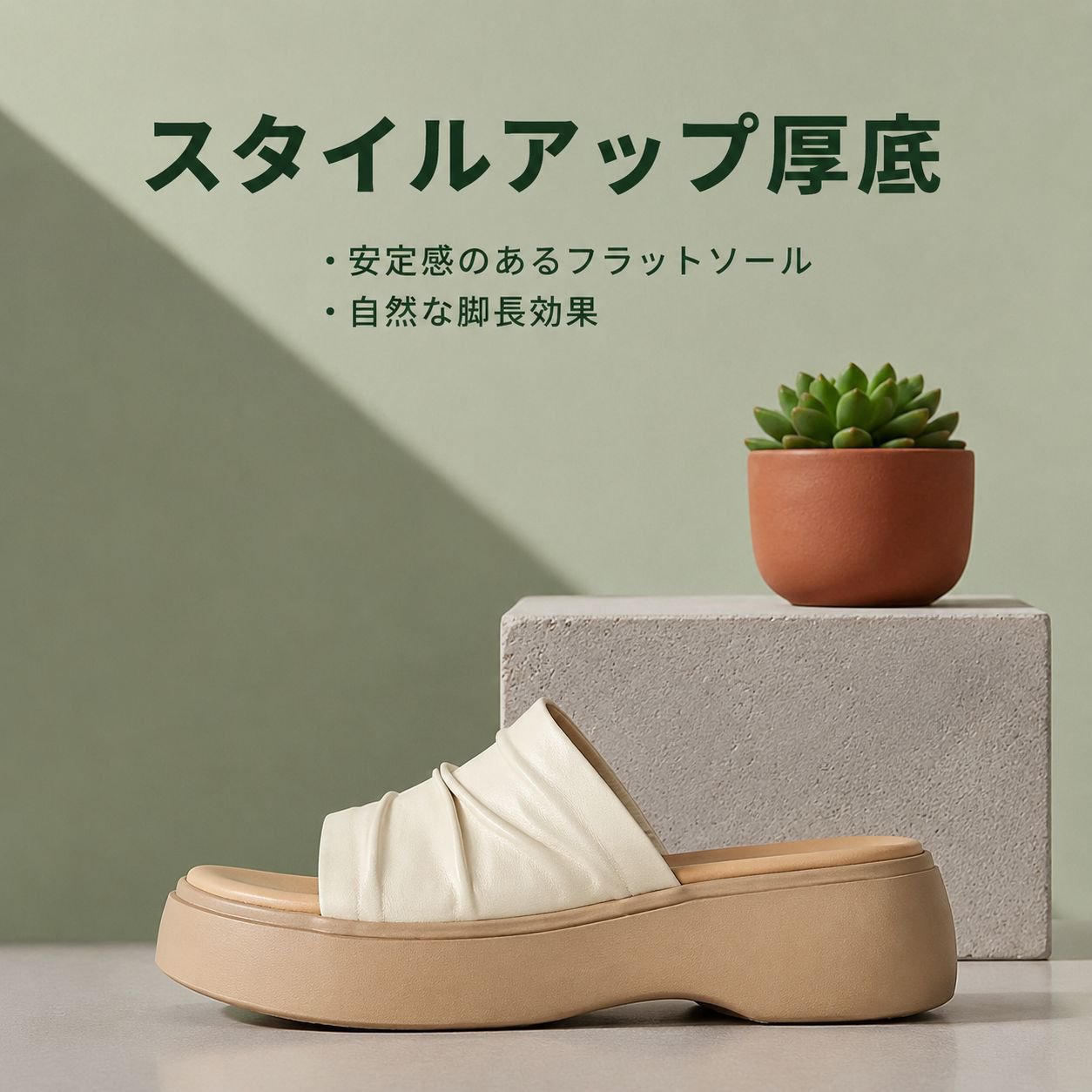 リゾートカジュアル厚底一字型レディースサンダル 夏