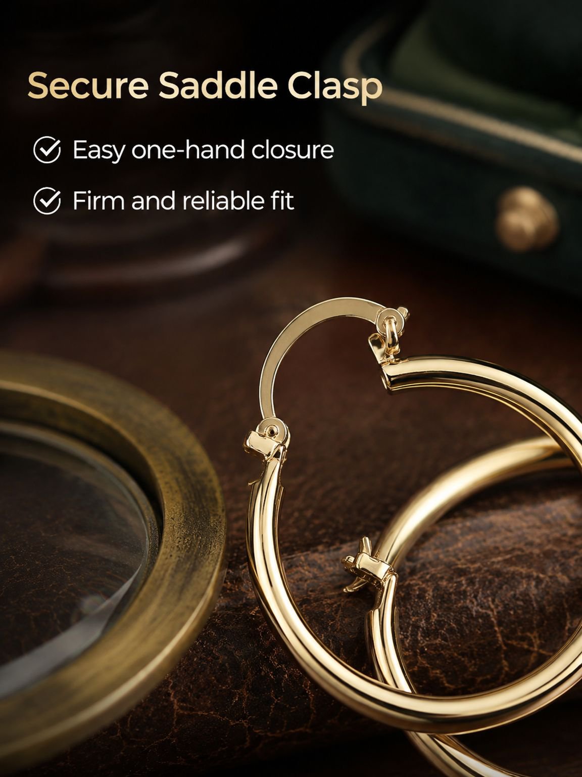 Big Circle 18K Gold Plated Hoop Huggie Earrings Simple Design For Women Girls Party Holiday Gift Ide