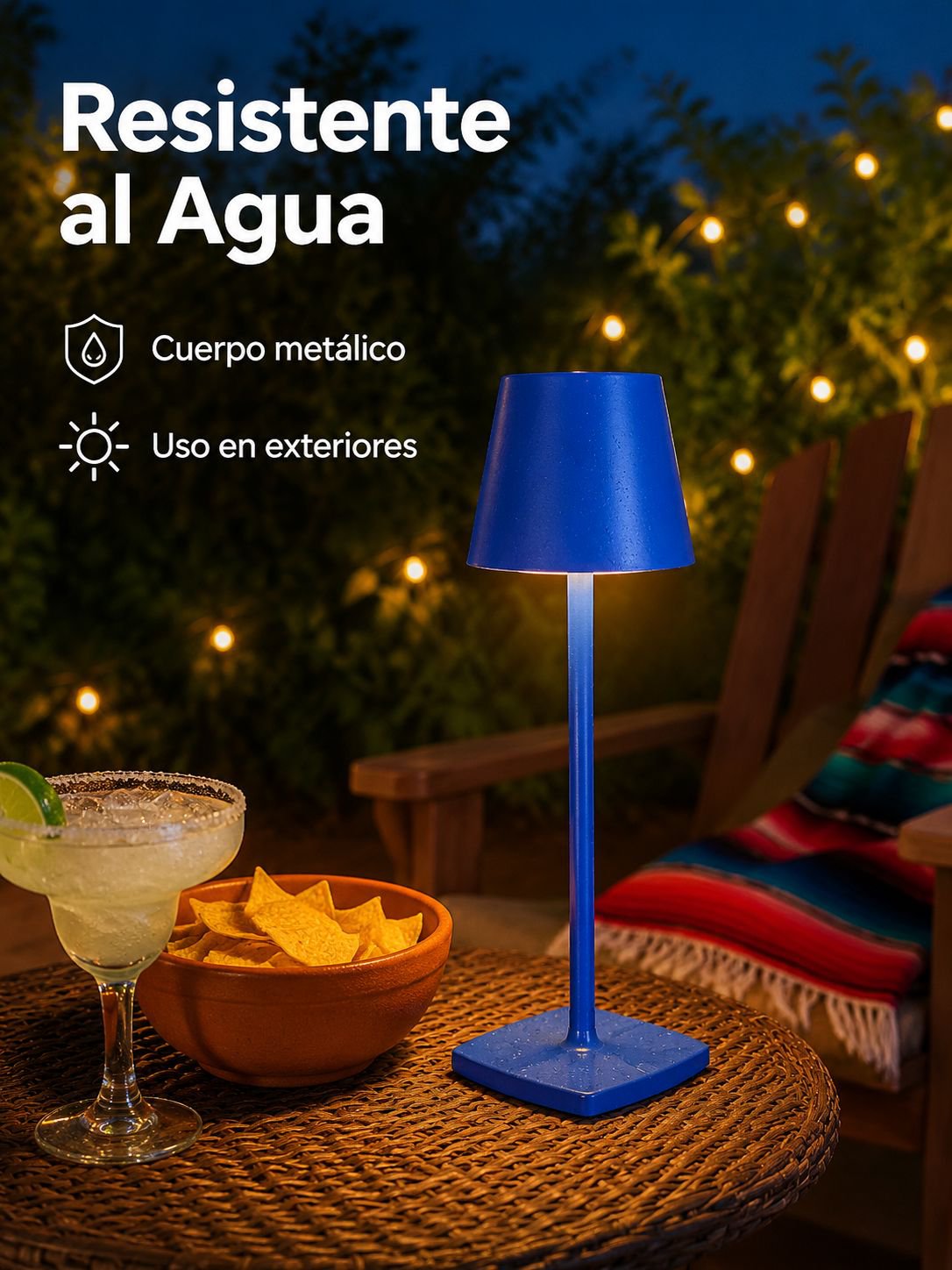 Lámpara de mesa portátil recargable