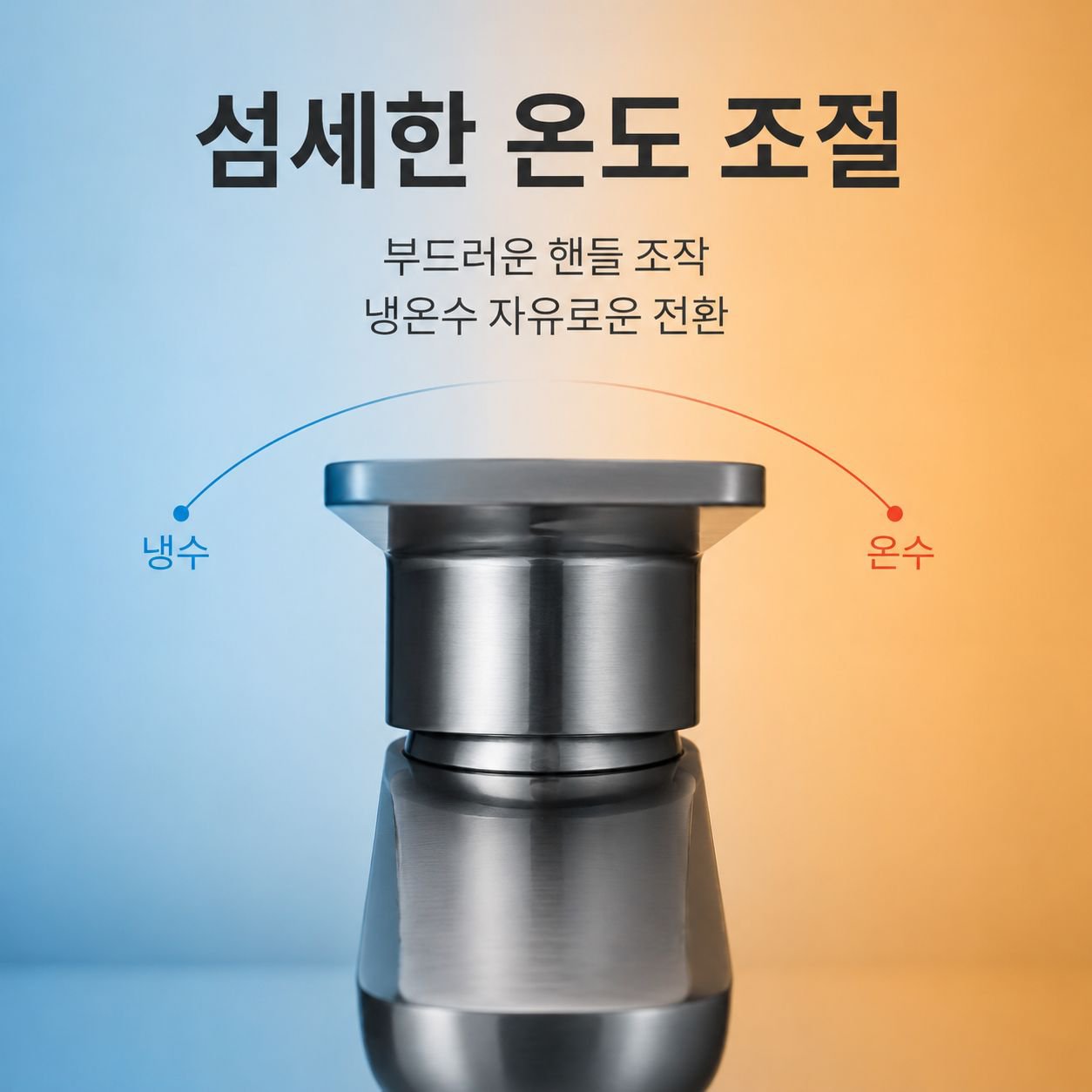 두꺼운 스테인리스 스틸 욕실 온수/냉수 상판 수도꼭지