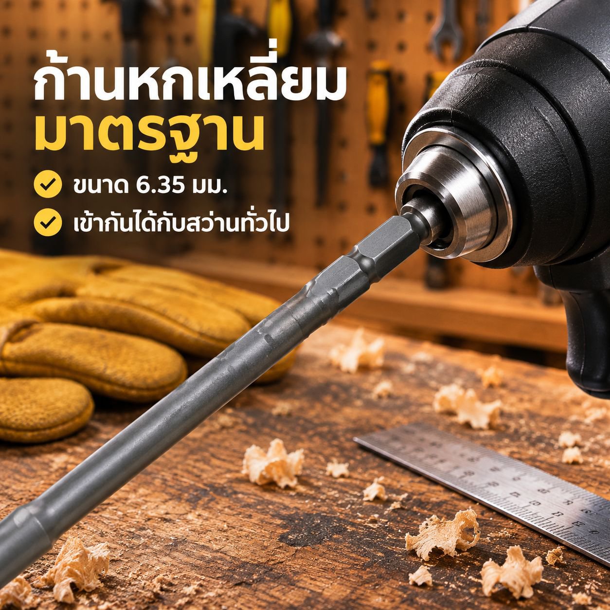 ลูกบล็อกแม่เหล็กสำหรับไขควงกระแทก ขนาดพิเศษยาว 150 มม.