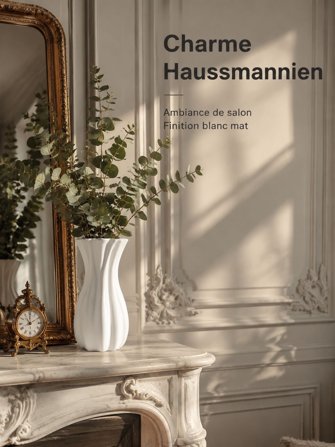 Vase sur pied en plastique style français avec fleurs artificielles rétro pour décoration intérieure