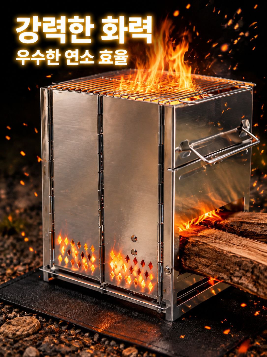 휴대용 야외 다기능 숯불 장작 난로