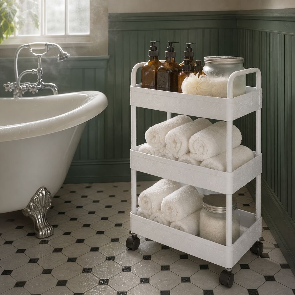 Multi-purpose Rolling Storage Cart for Kitchen and Bathroom
