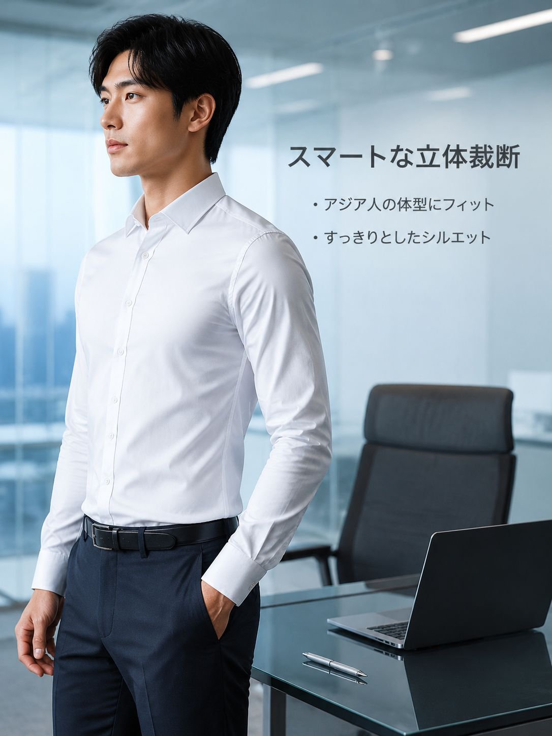 メンズ白カジュアルジャケットシャツ