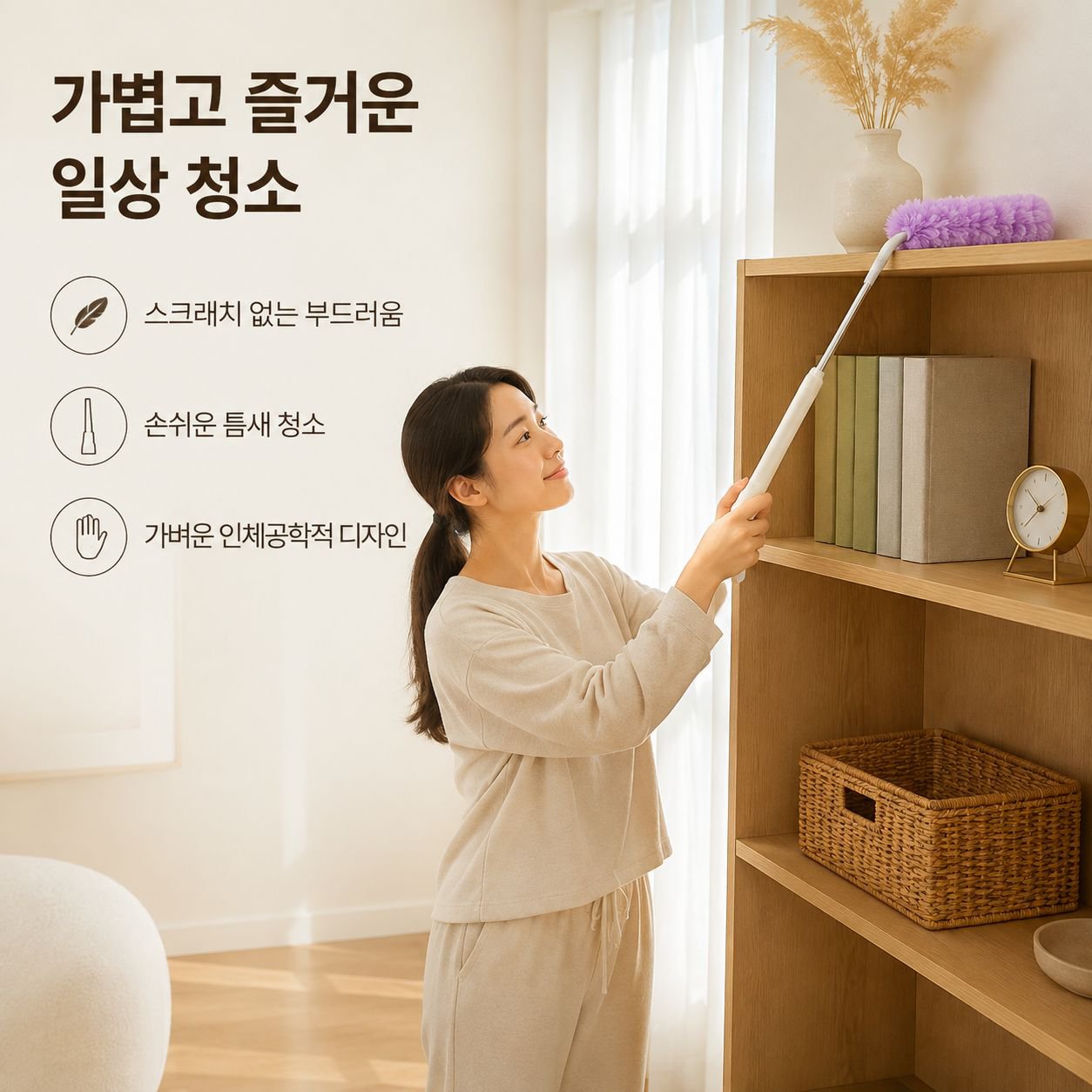 정전기 흡착식 접이식 먼지떨이