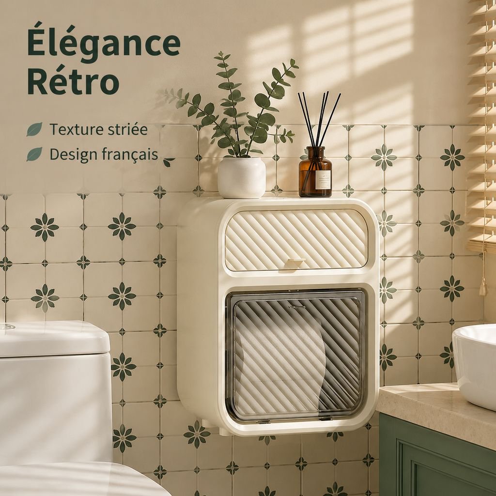 Étagère murale avec porte-rouleau pour toilettes