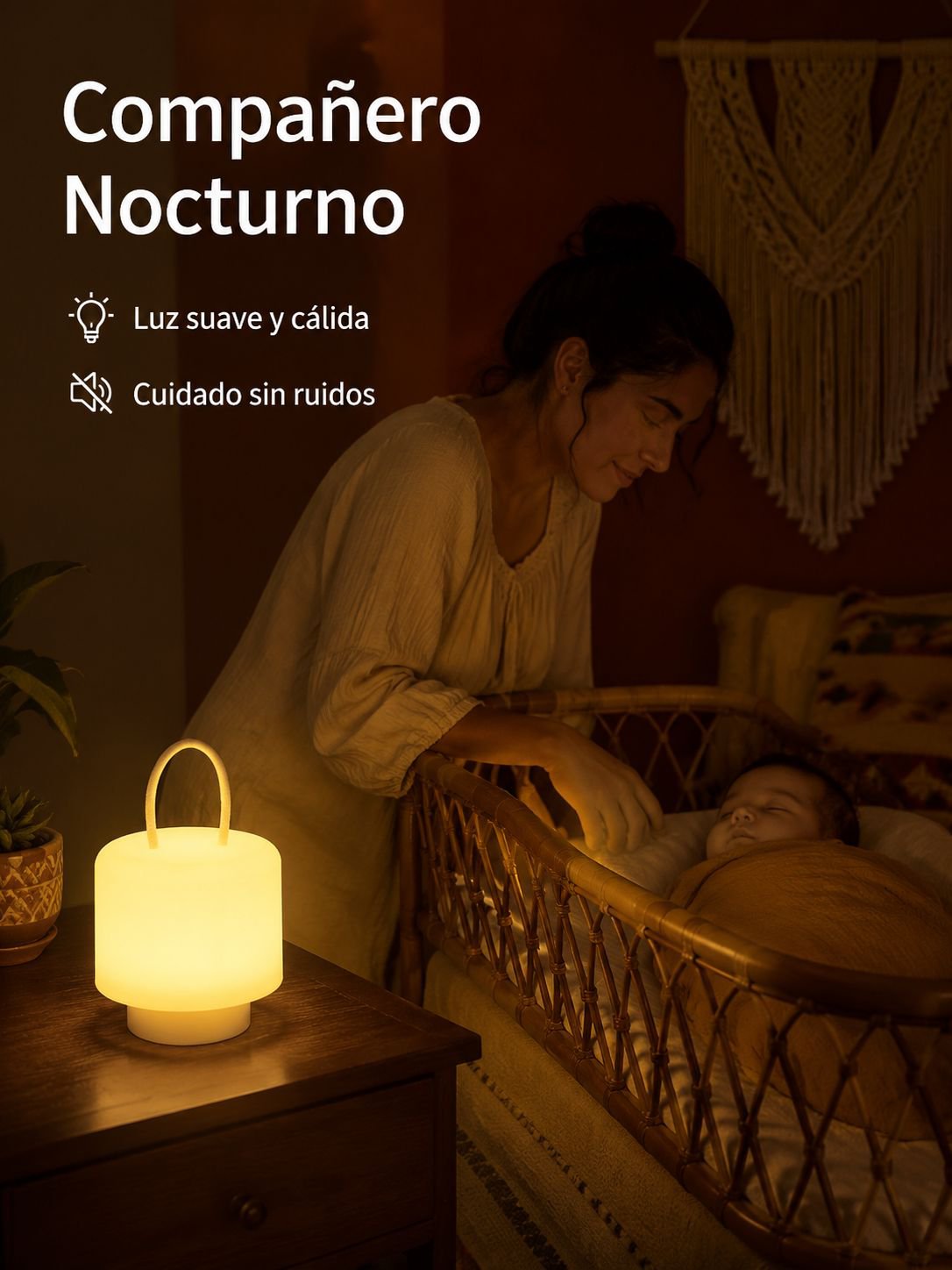 Lámpara de Noche Recargable y Móvil para Recién Nacidos