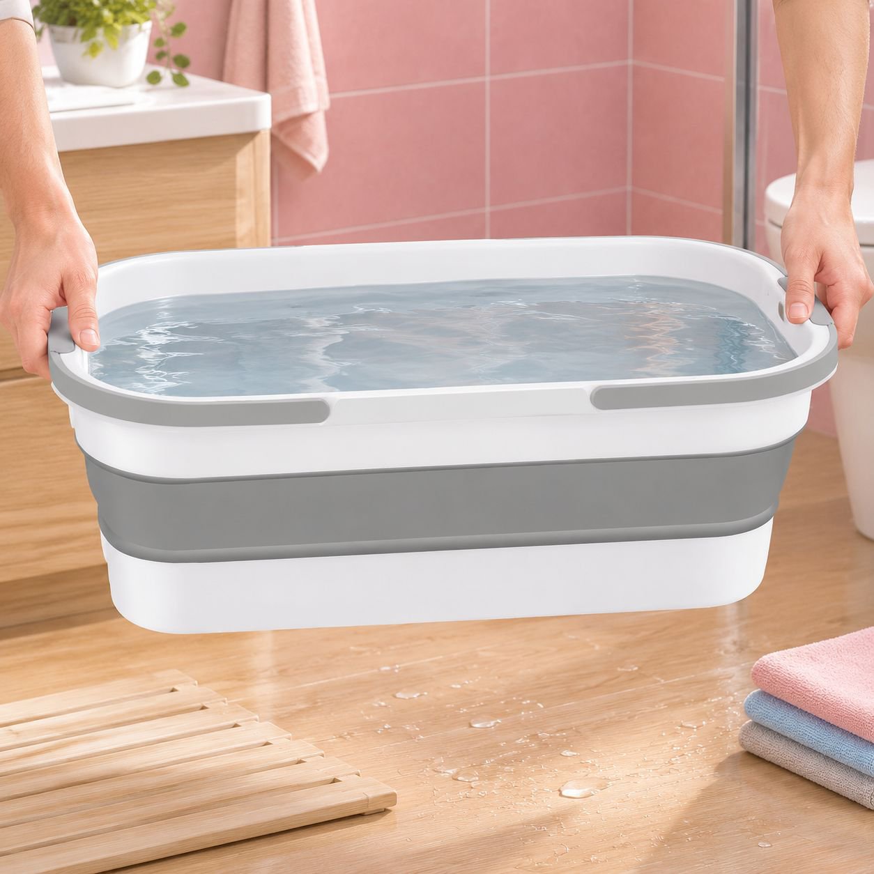 折りたたみモップバケツ 長方形モップバケツ しゃぶしゃぶ平モップ洗面器 大型モップバケツ 洗車バケツ