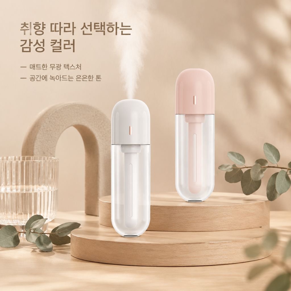 미니 무선 휴대용 가습기 (사무실·캠핑용)