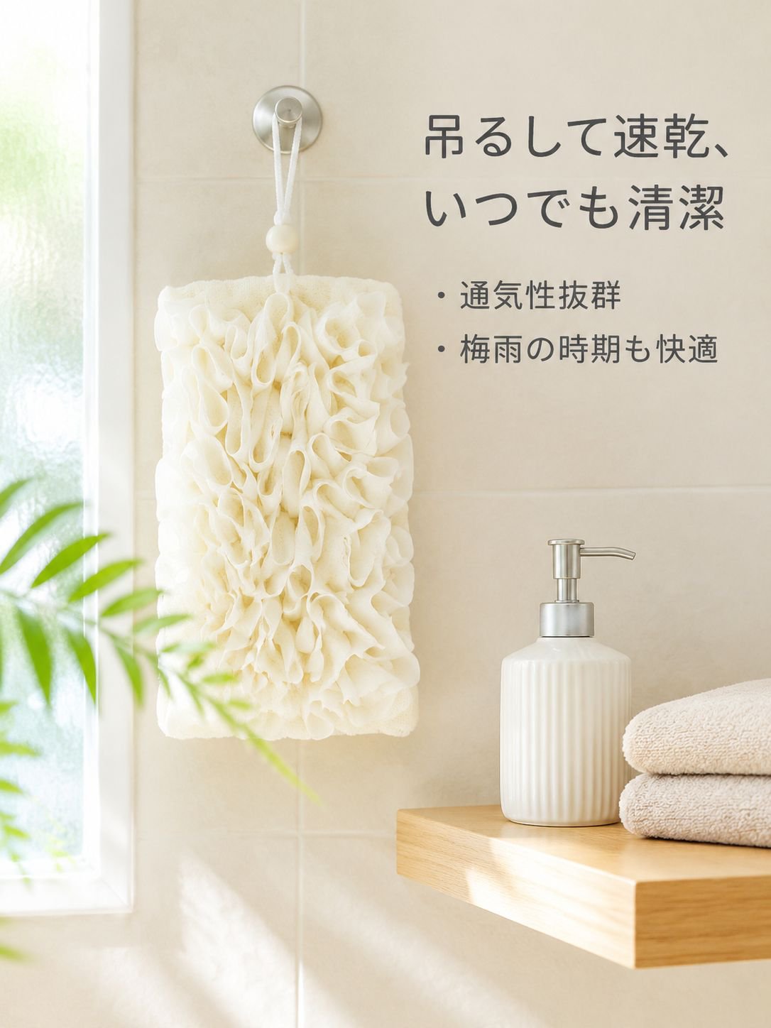 お風呂用ボディタオル二合一