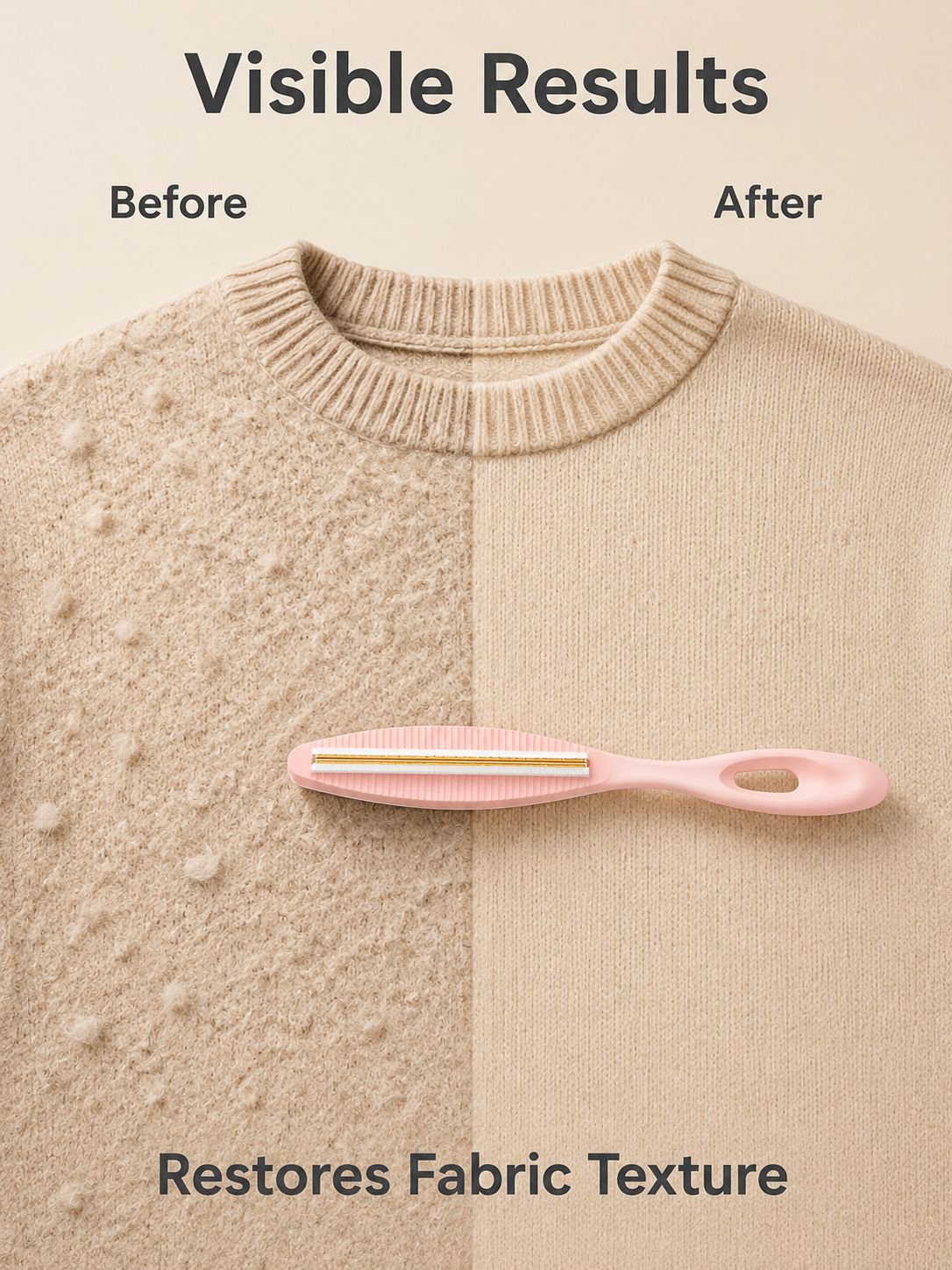Close-up of lint remover head for gentle fabric care