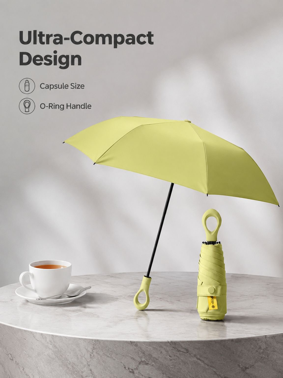 Portable Umbrella Sunscreen Vinyl Folding Mini Capsule Ultra Light Handle Finger Ring Umbrella