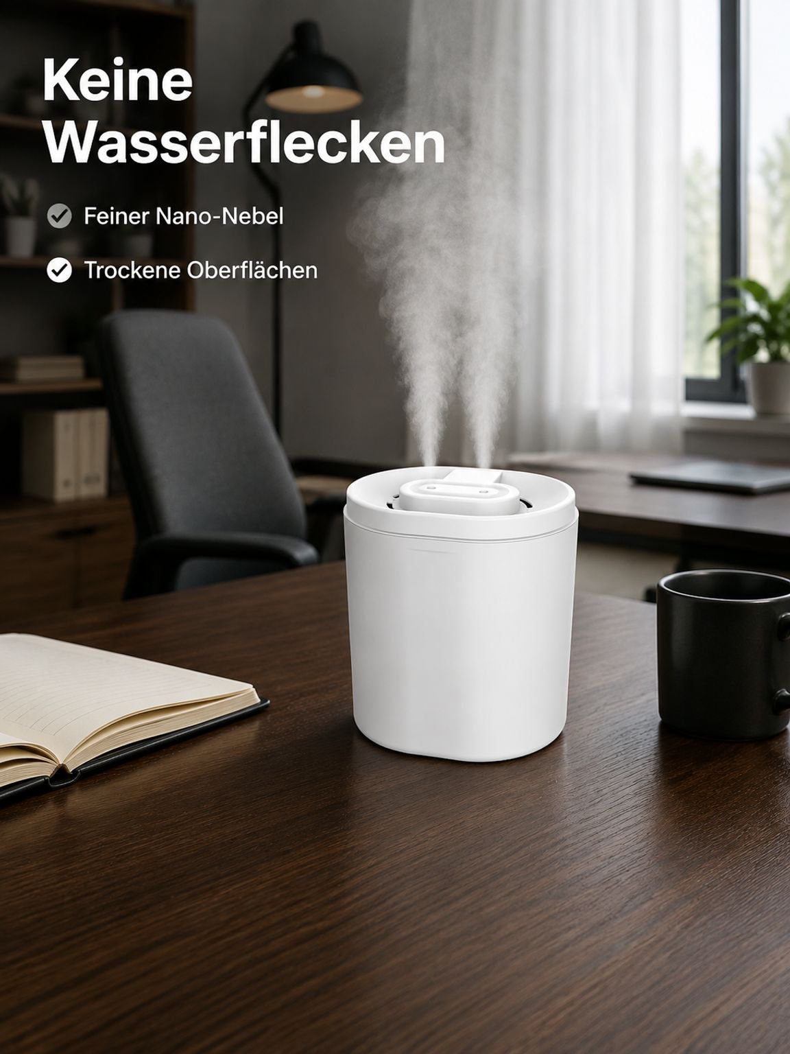 Neues Modell mit zwei Düsen, Luftbefeuchter für Wohn- und Arbeitsbereich, 6-Liter-Großvolumen, mit A