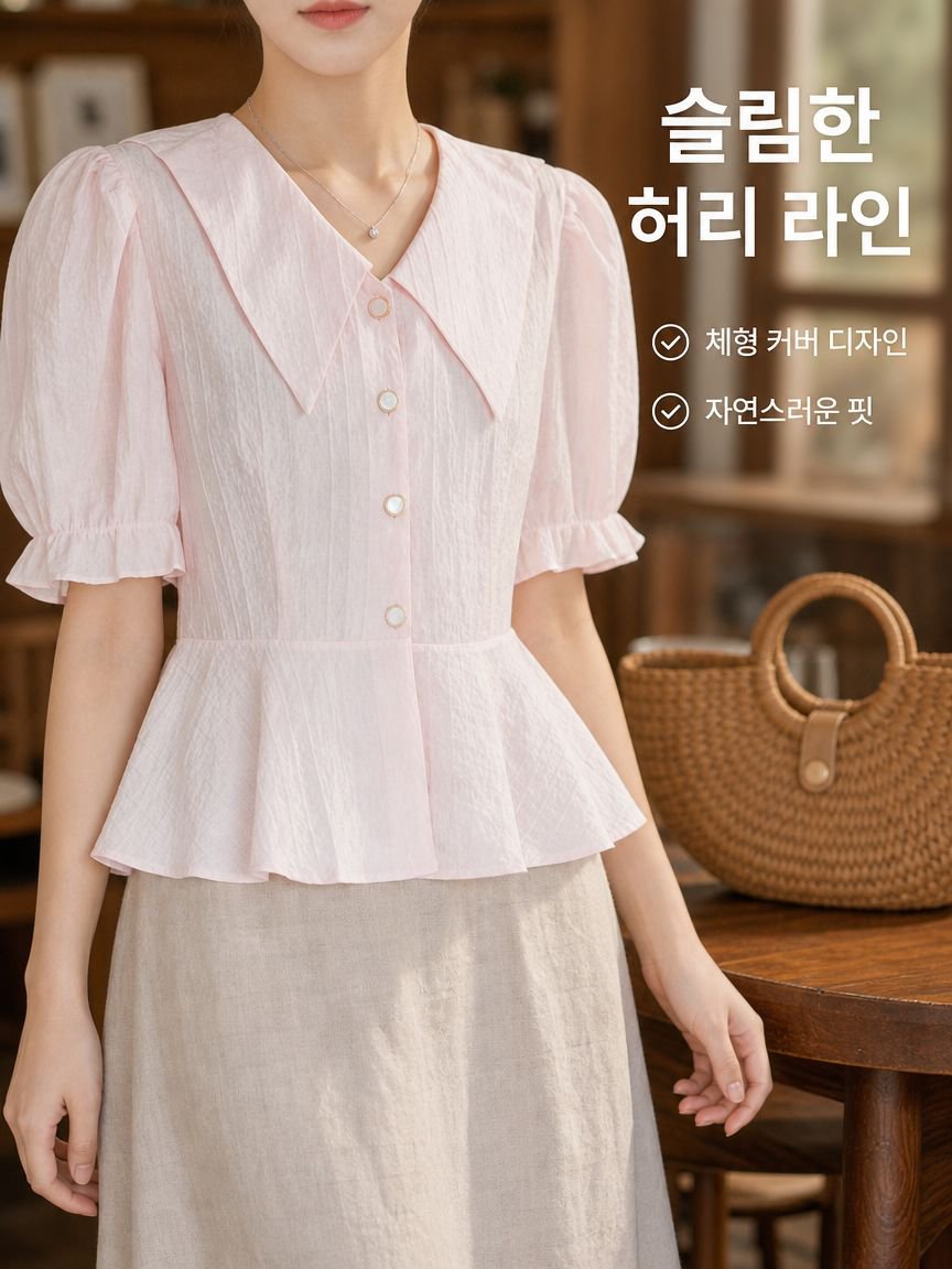 여름용 플러스 사이즈 반팔 셔츠 허리 라인으로 복부를 가리고 슬림해 보이는 청소년 스타일 셔츠