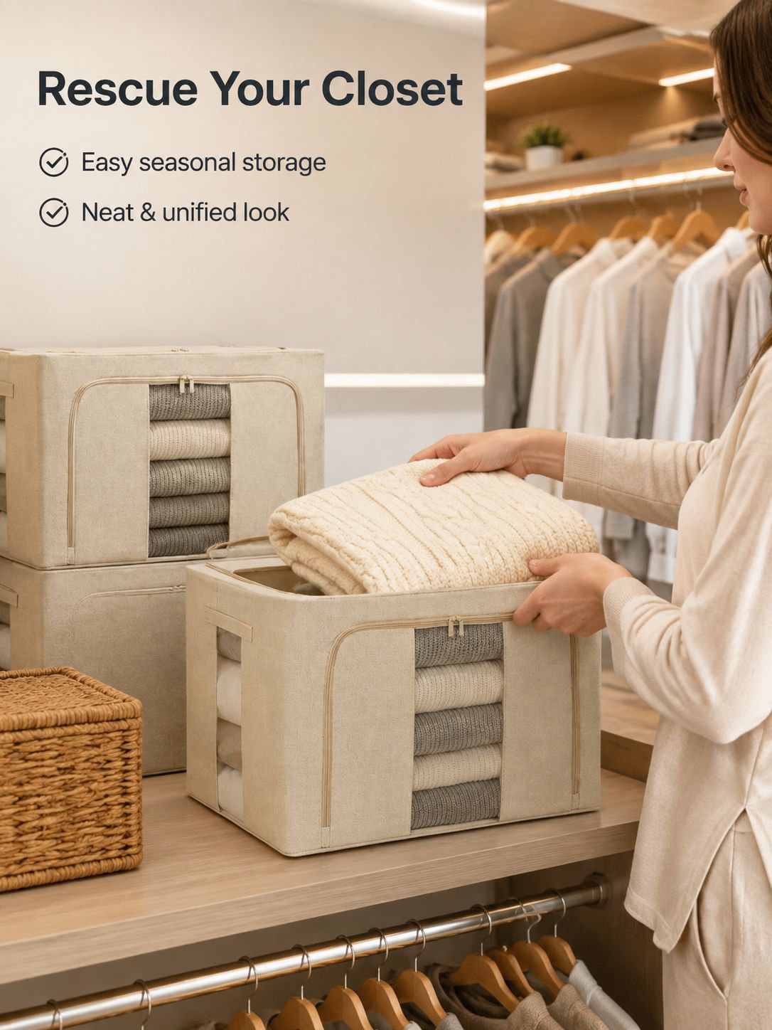 New Cotton Linen Storage Box