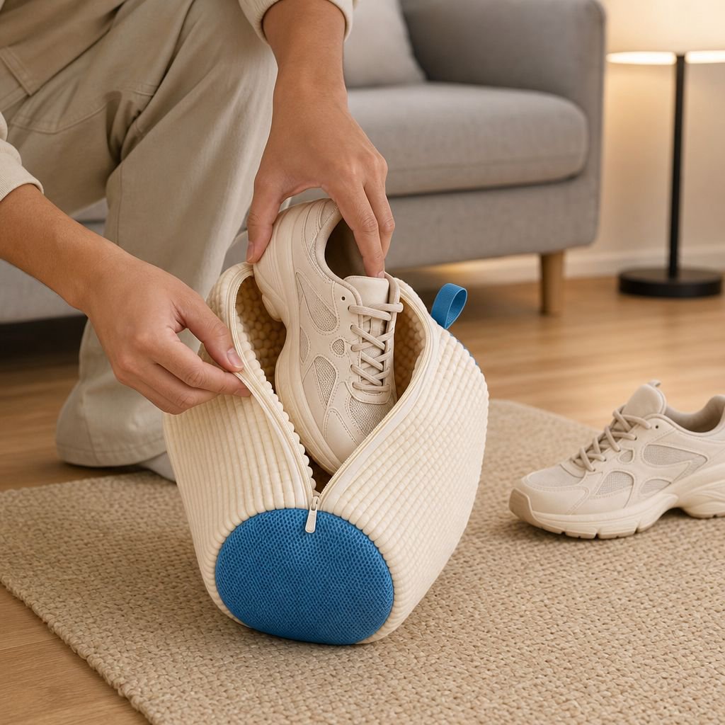 Home shoe care kit with cleaning bag and brush
