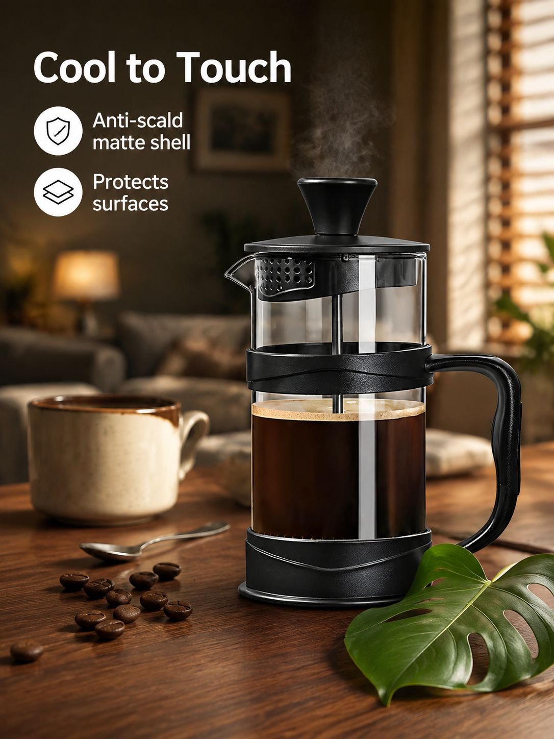 Heat resistant French press coffee pot