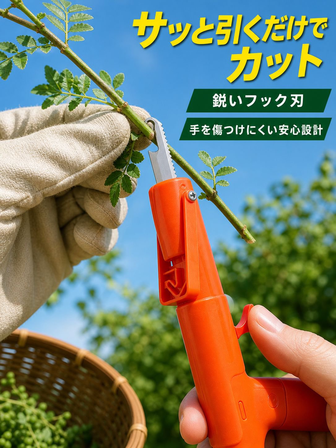 山椒摘み専用剪定バサミツール