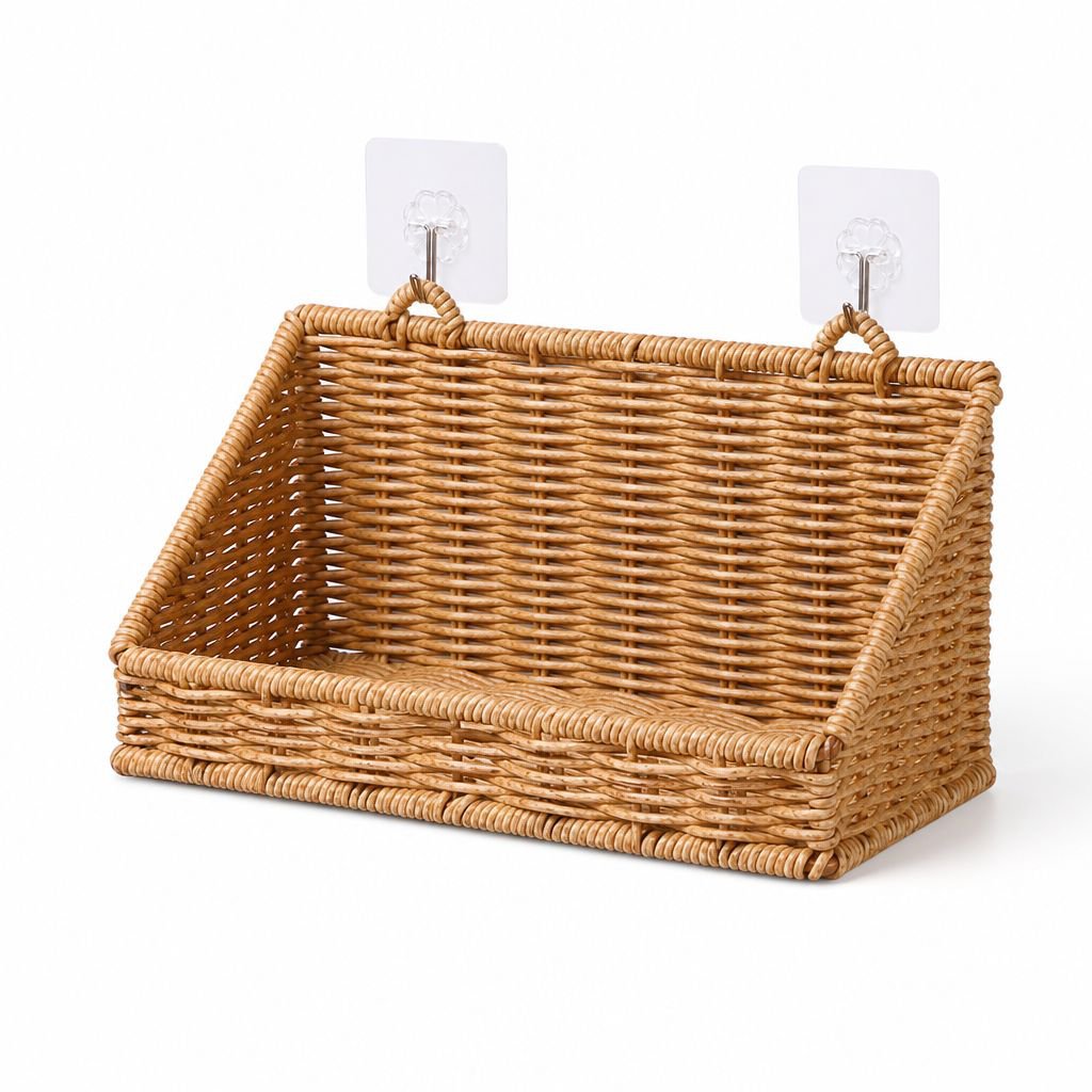 Plastic Storage Basket for Bathroom and Kitchen, Organizer Shelf
