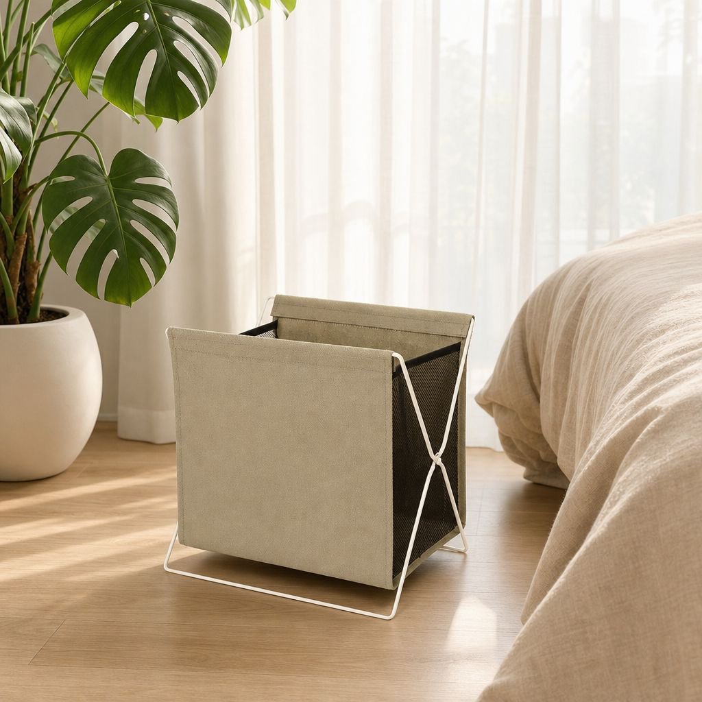 Large Capacity Foldable Iron Frame Laundry Basket