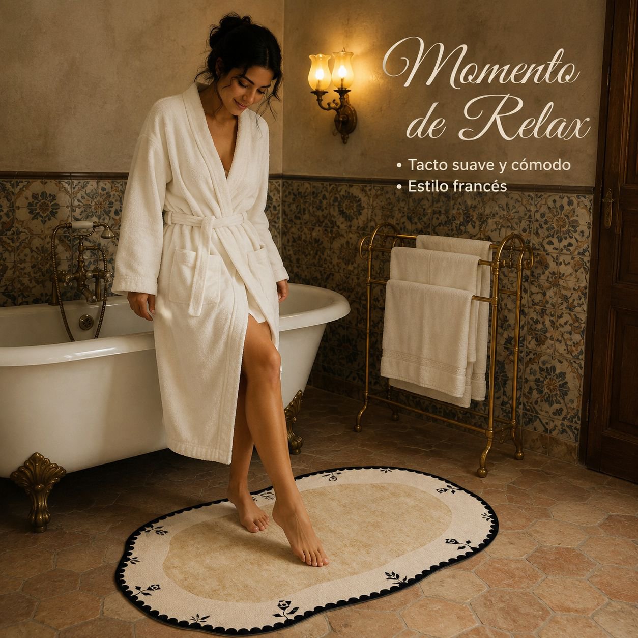 Alfombrilla antideslizante de secado rápido con tierra de diatomeas absorbente para el baño