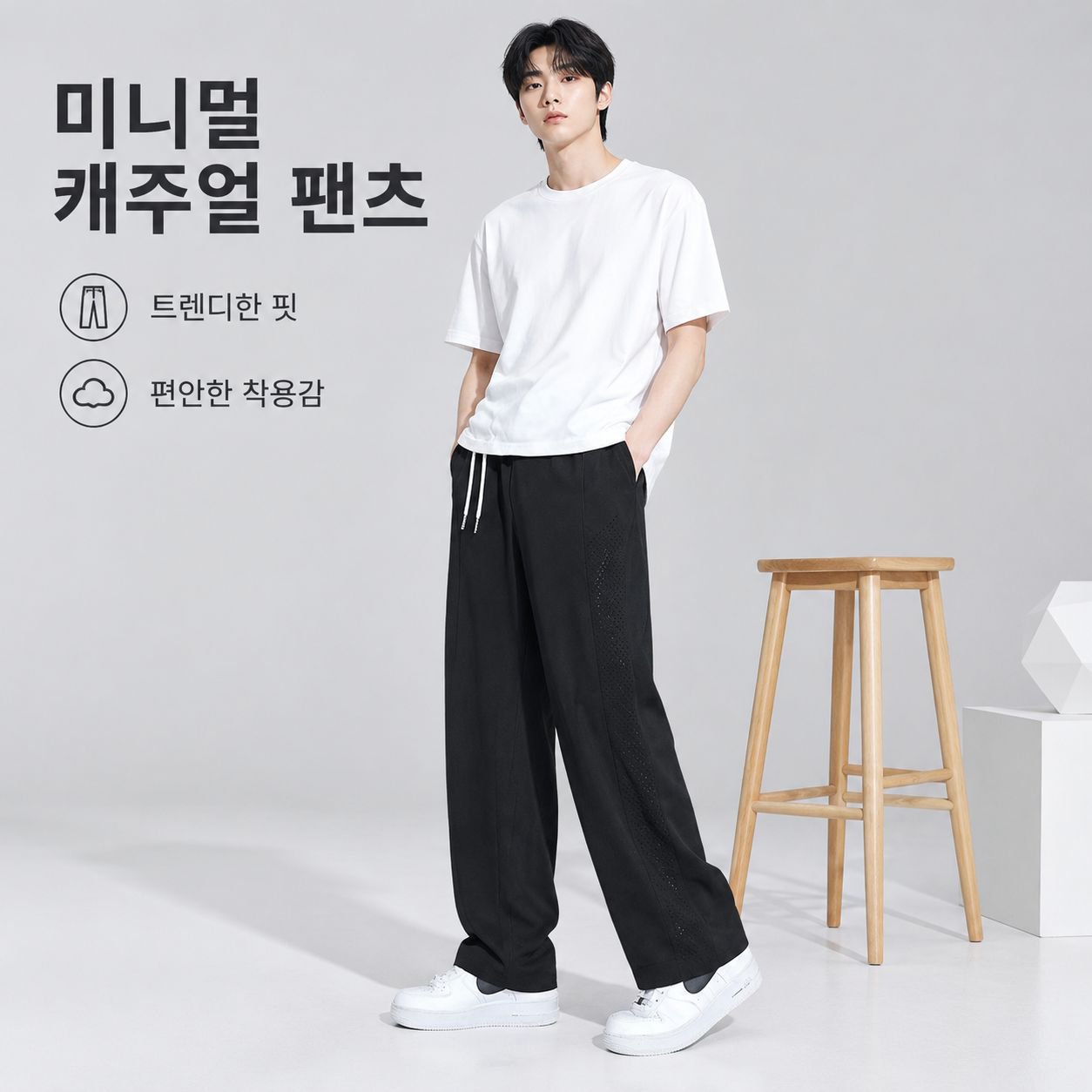 루즈핏 스트레이트 캐주얼 팬츠