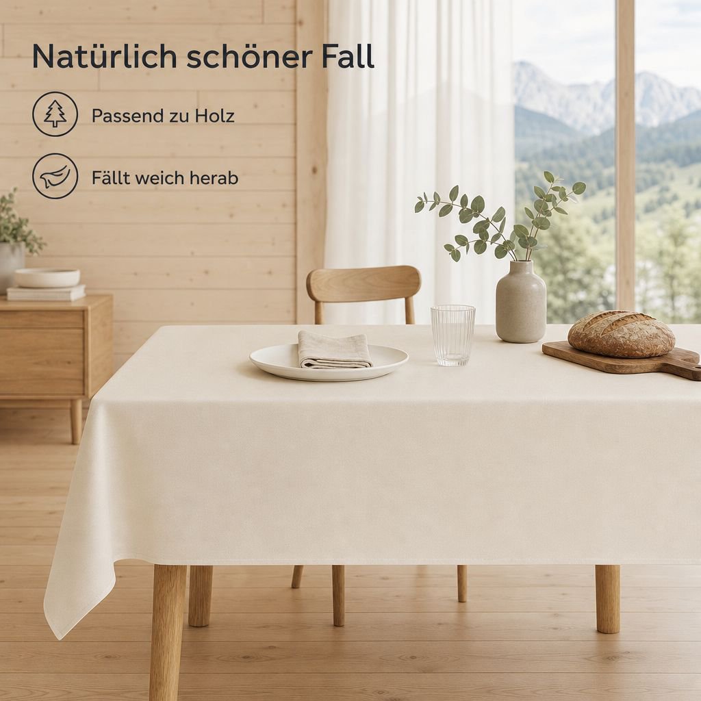 Abwaschbare Kunstleder-Tischdecke, Wasserdicht & Ölabweisend, Einfarbig