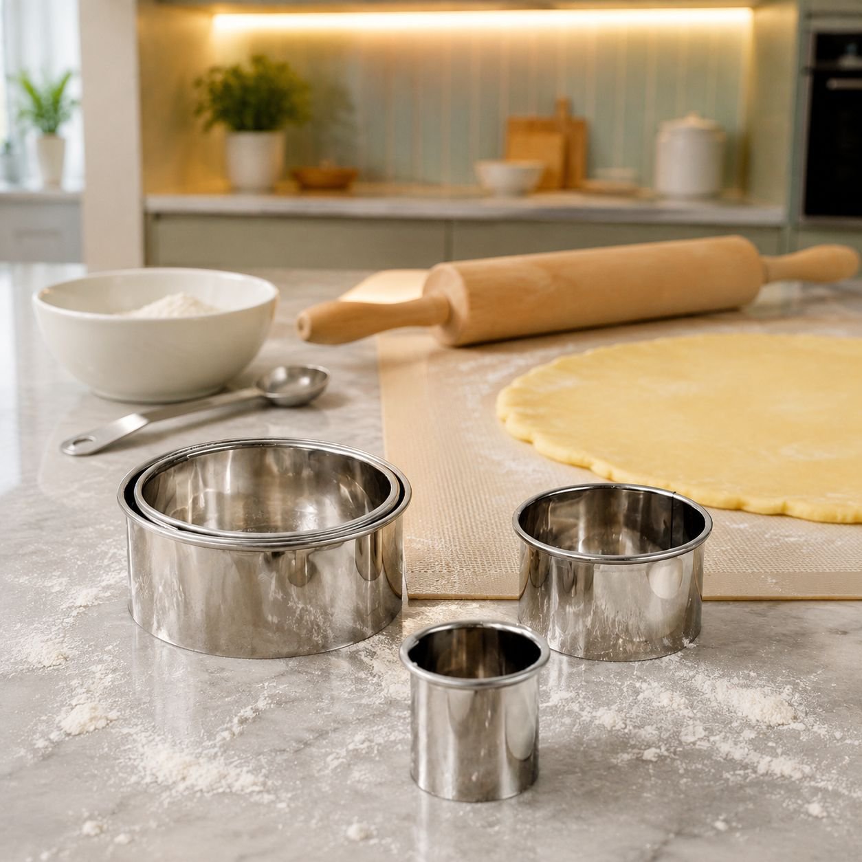 12-Piece Round Stainless Steel Cookie Cutter and Mousse Ring Cake Mold Set