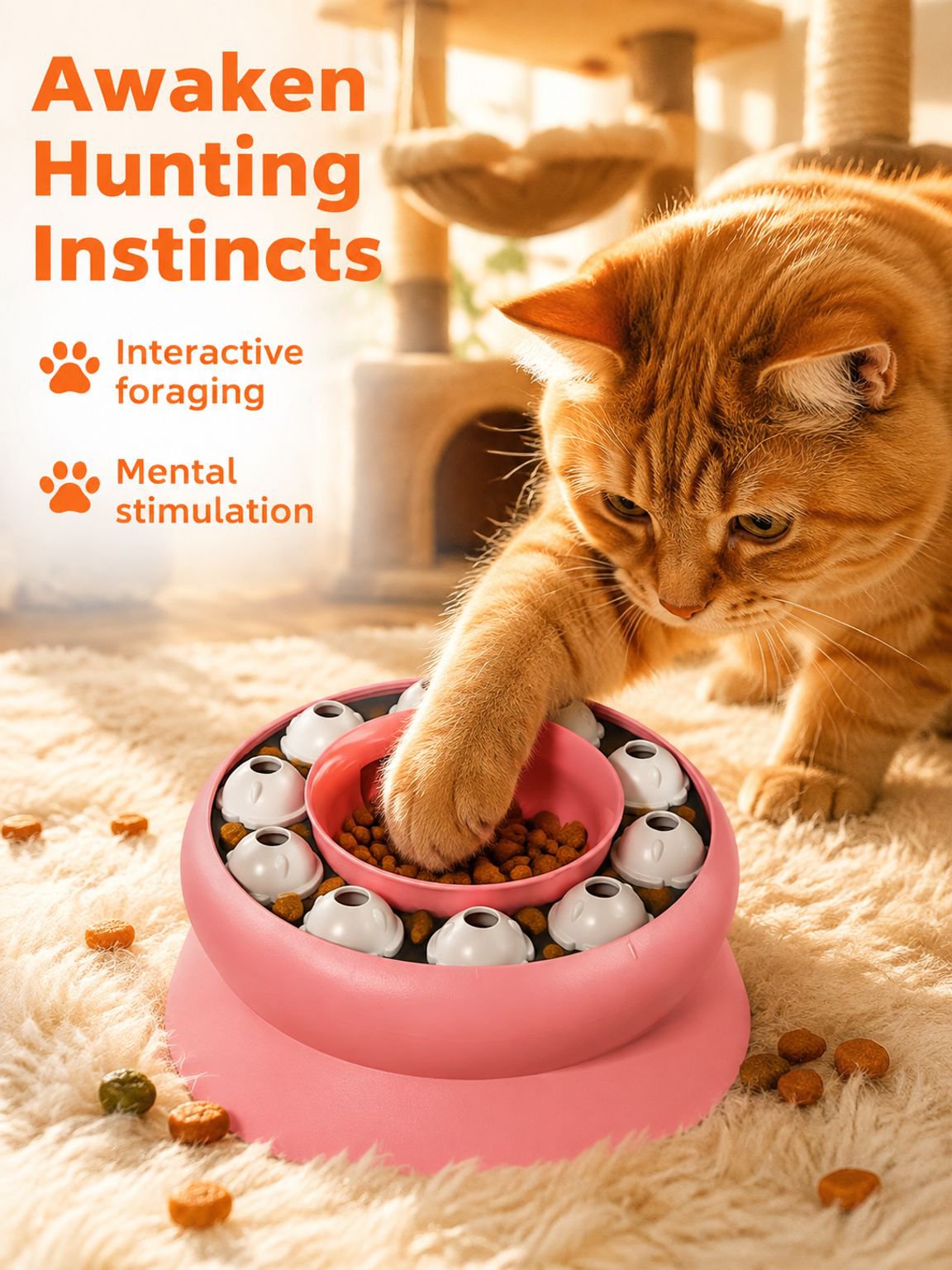Pet Cat Slow Food Toy Bowl