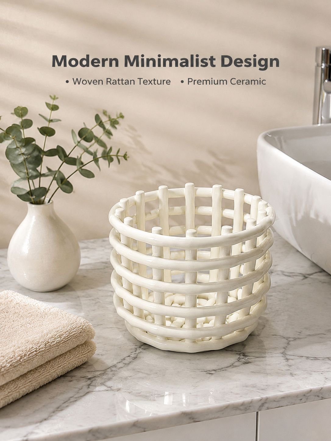 Ceramic Countertop Organizer Basket