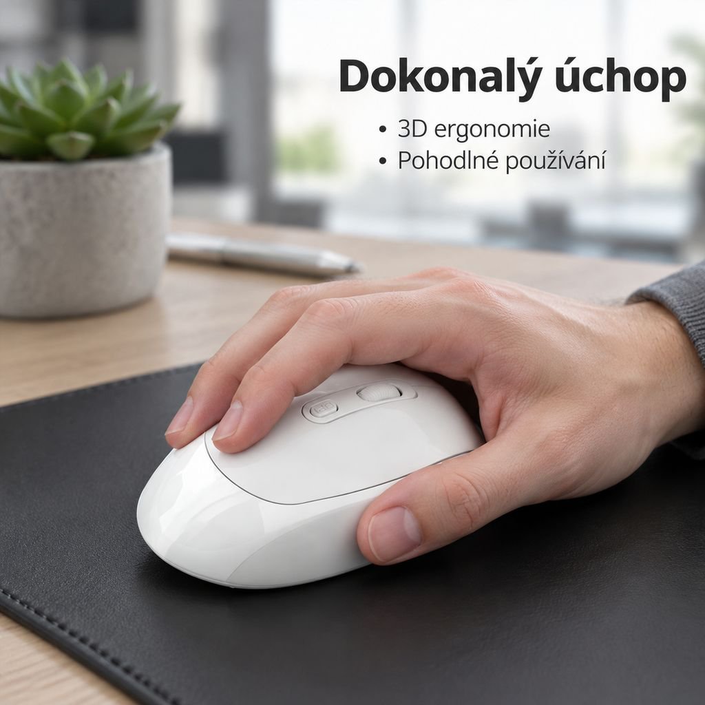 Dobíjecí bezdrátová Bluetooth myš s duálním režimem