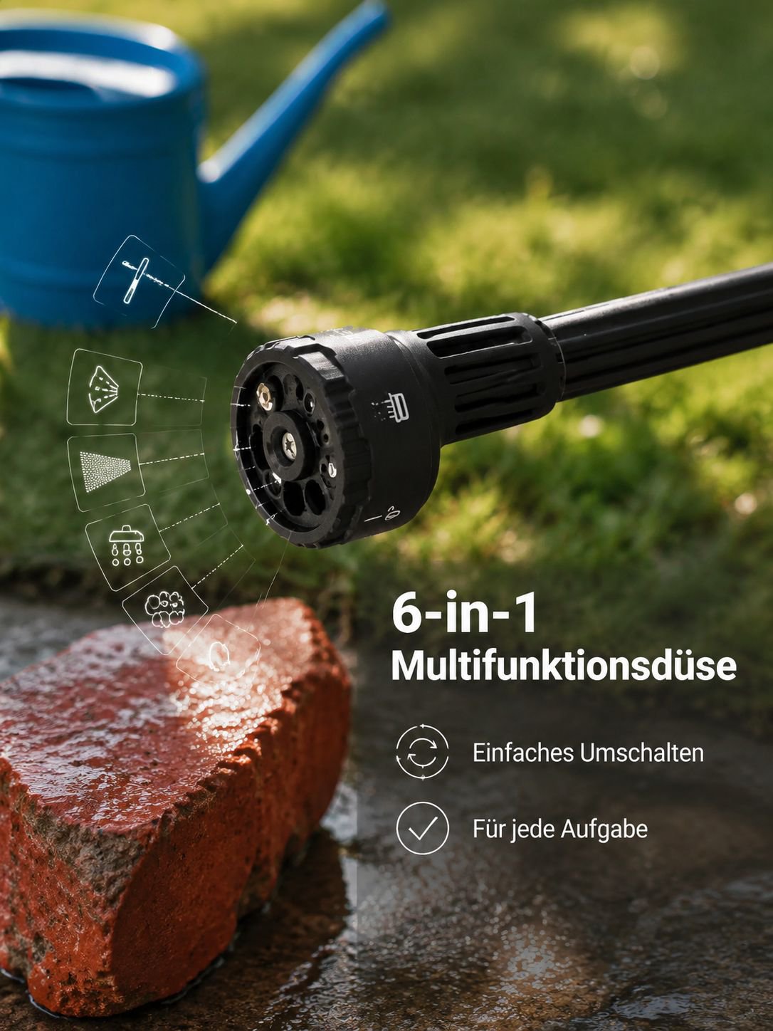 Schwarze bürstenlose Hochdruck-Wasserpistole 10 Stück, 2 Batterien, 1 Ladegerät, Handschuhe