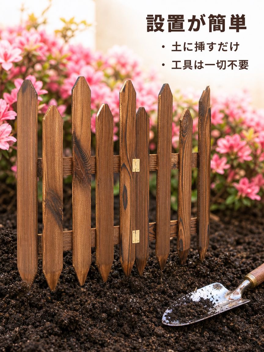 炭化防錆中庭仕切り木製フェンス花壇フェンス庭地面植栽ガードレール景観用丸型木製杭