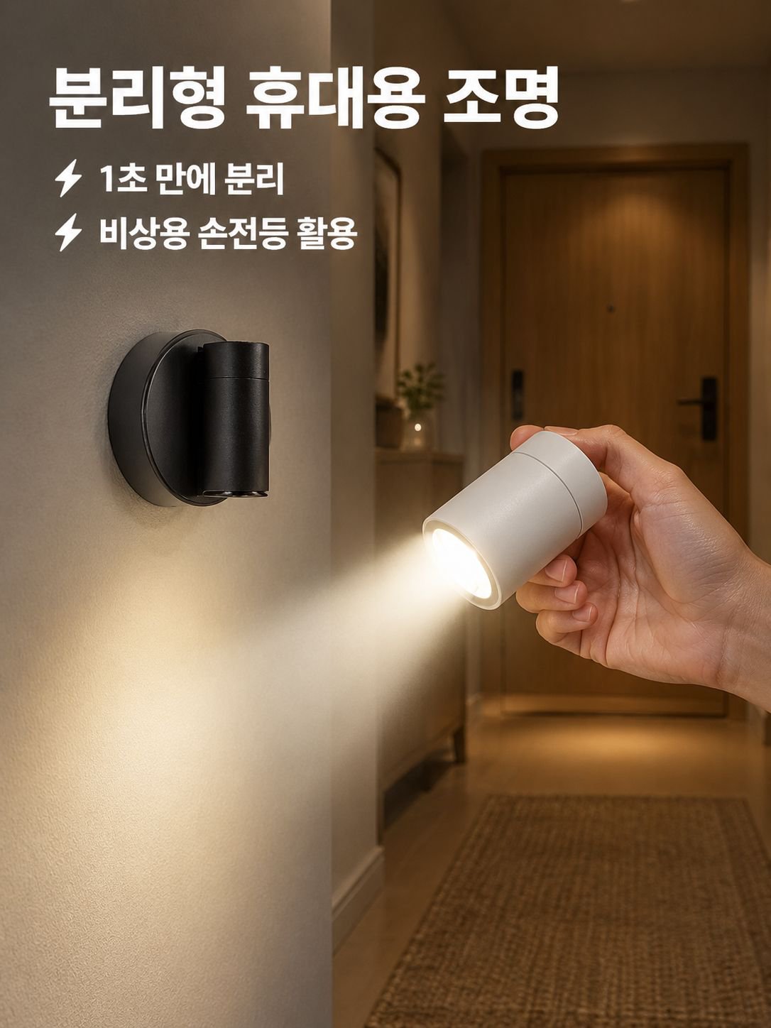 마그네틱 무선 벽등 무타공 충전 침실 침대 머리맡 야간등