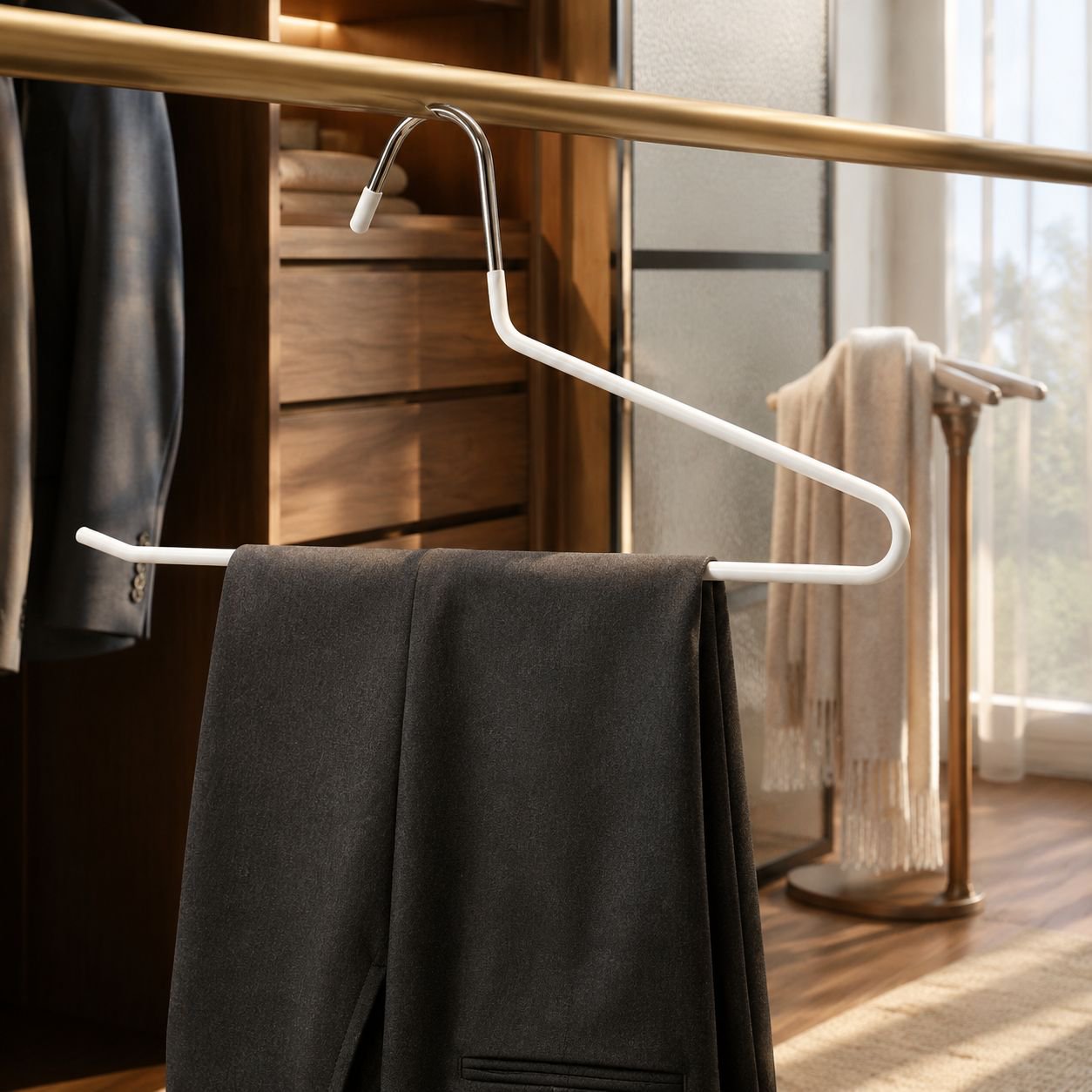 Vielseitiger Kleiderbügel ohne Abdrücke für Hosen