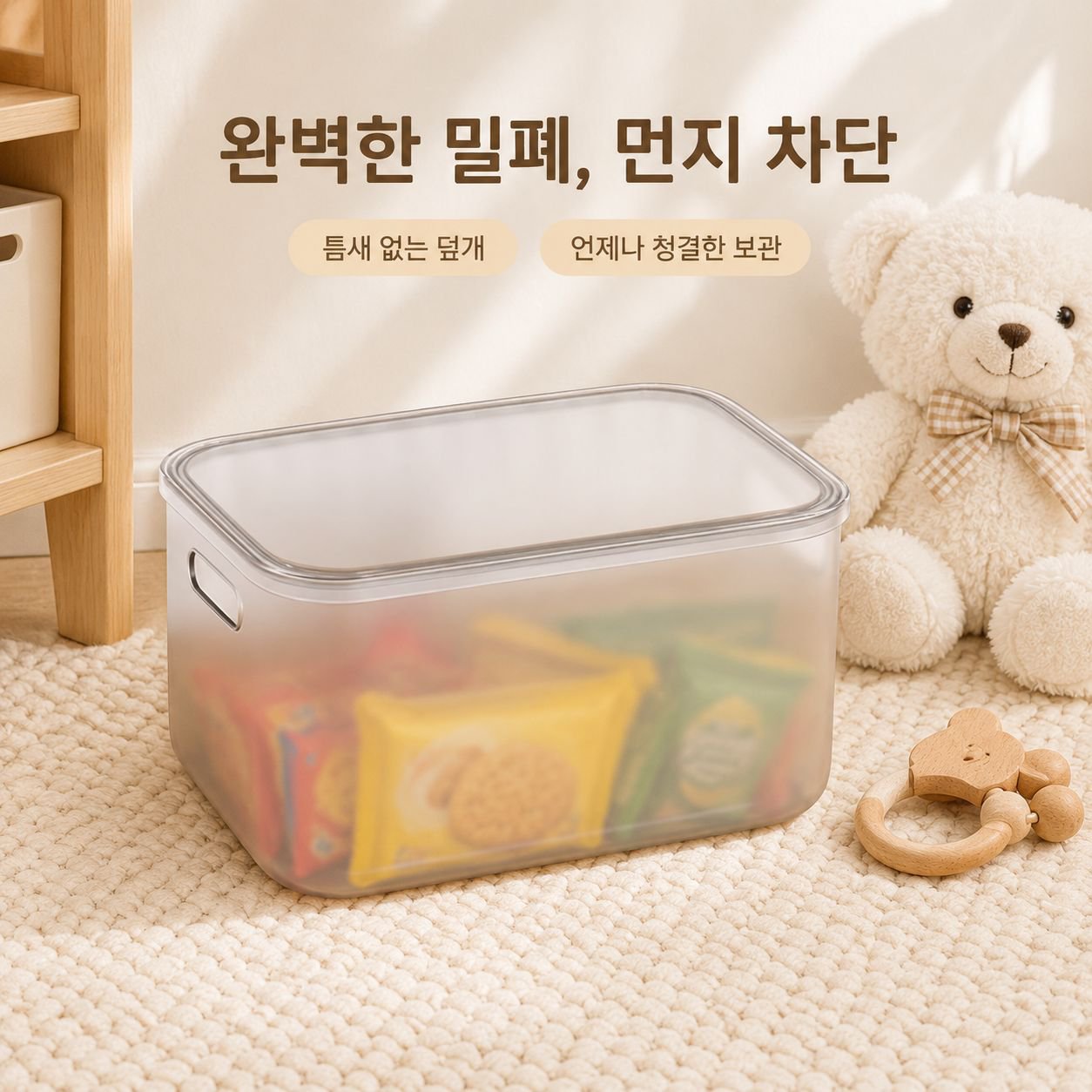 투명 정리함 가정용 장난감 간식 수납함