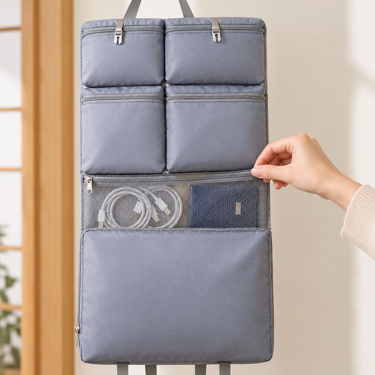 7-in-1 軽量折りたたみ式吊り下げ収納バッグ