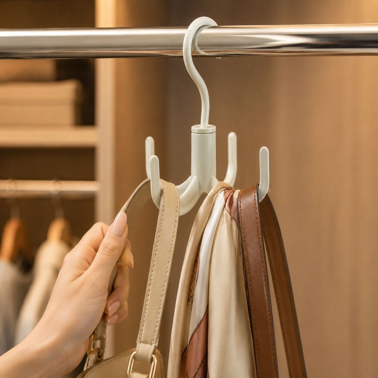 Versatile hook for closet and wardrobe