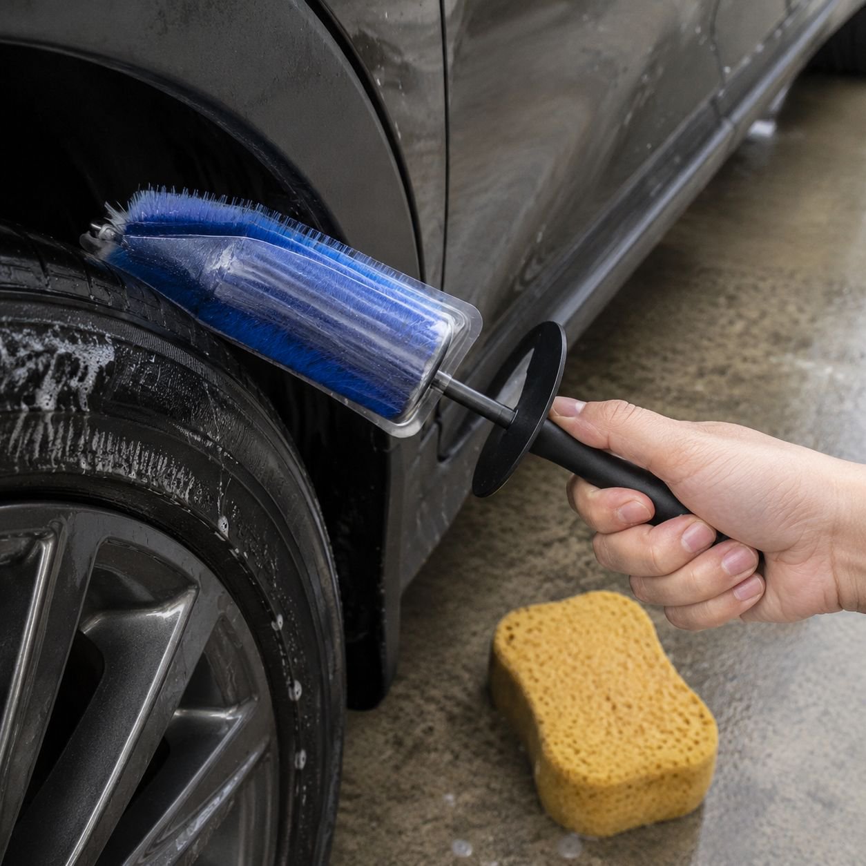 Easy-to-use Long Handle Car Wheel Brush Detailing Kit