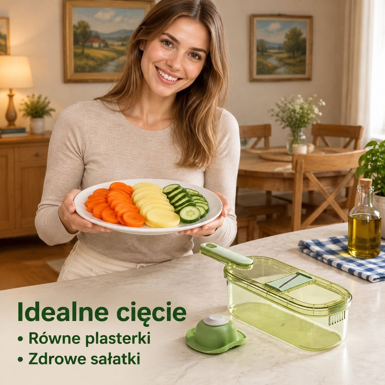 Wielofunkcyjna kuchenna krajalnica i szatkownica do warzyw